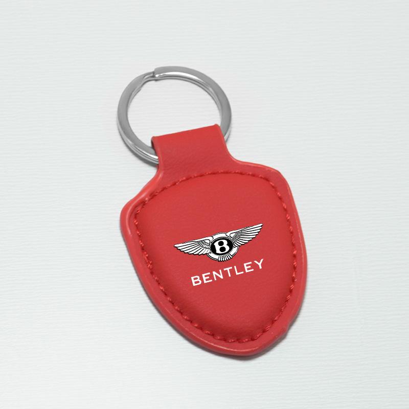 Högkvalitativ Läder Bilemblem Nyckelring Nyckelring Nyckelring Ring Hänge För Bentley Flying Spur Continental GT Bentayga Mulsanne