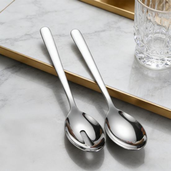 Stainless Steel Serving Spoon Elegant Buffet Utensil Heavy-Duty Slotted Spoon for Serving Commercial Grade Restaurant Kitchen Scoop