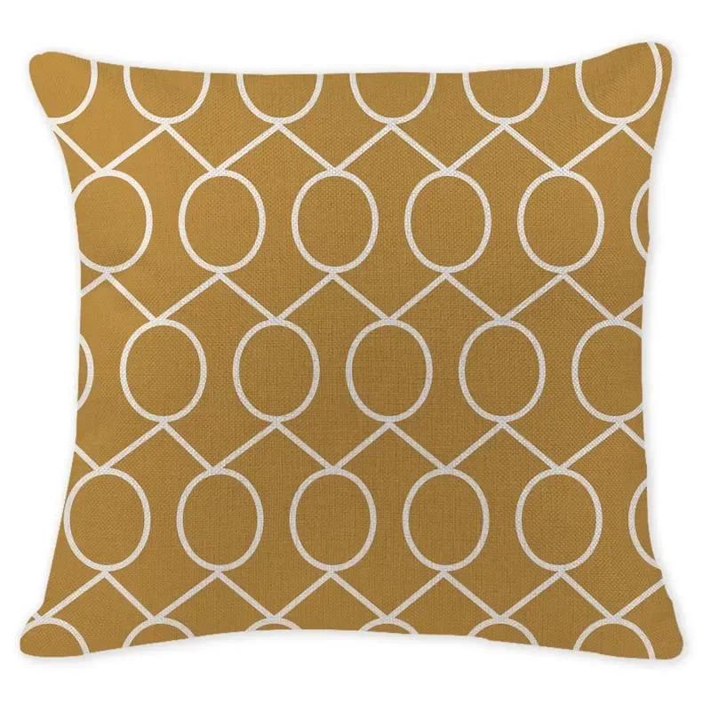 Retro Ethnic Geometry Decorative Cushion Cover Cotton Linen Textile Printed Throw Pillowcase for Car Sofa Bed Home Decor 45X45CM
