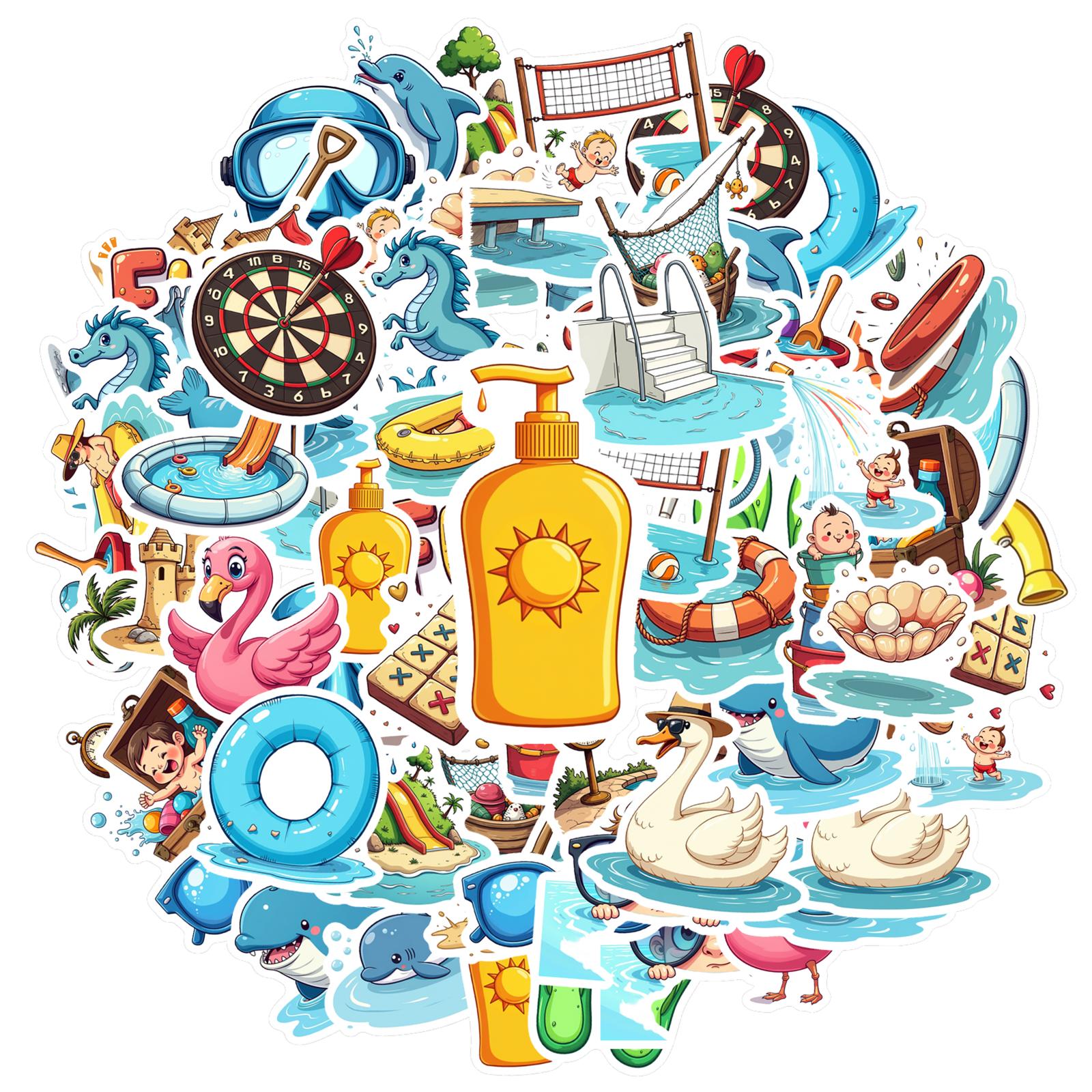 35pcs-70pcs Decals Colorful DIY Stickers Animal Stickers Stationery Stickers For Phone Laptop Guitar