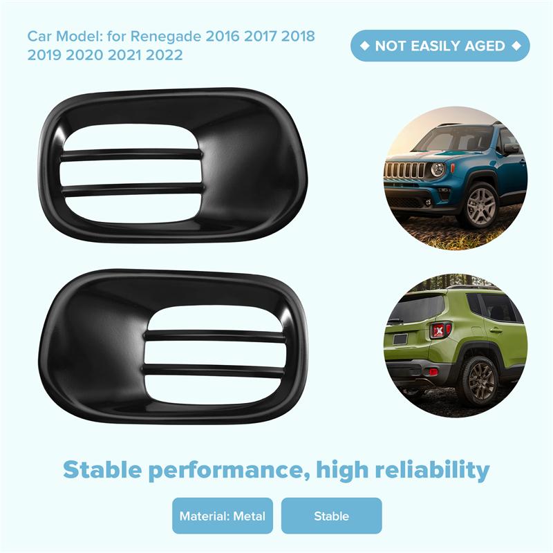For Jeep Renegade 16-22 Car Rear Tail Fog Light Lamp Decorative Cover Stickers Hoods Guard Exterior Accessories LHD
