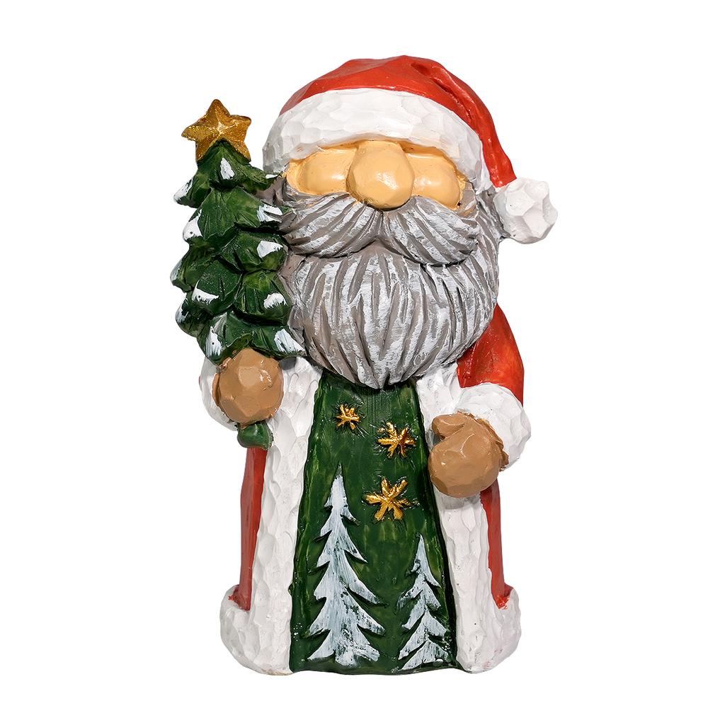 1 Piece Santa Claus Resin Sculpture Ornament - Holiday-Themed Home Decoration