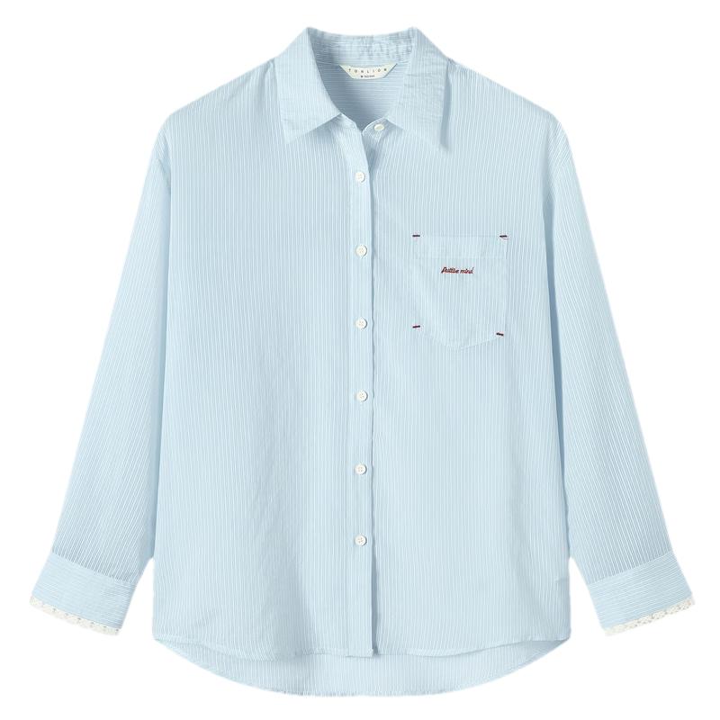 TonLion 2026 Spring Women s Striped Long-Sleeve Shirt XL
