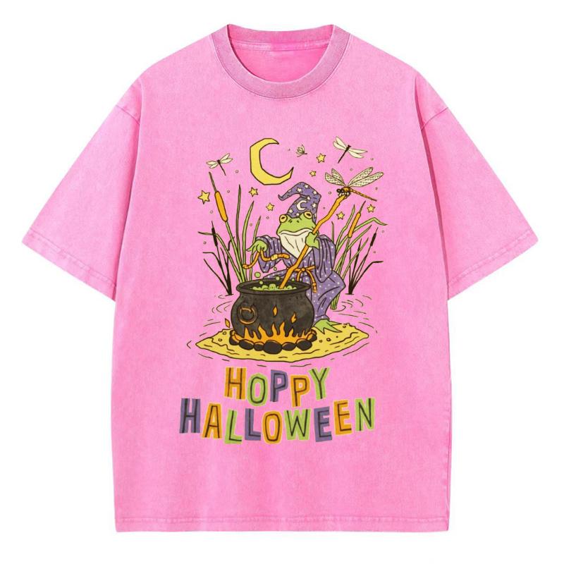 Šťastný Halloween Potisk Čarodějnice Dámské Pratelné Tričko Oversized Kulatý Výstřih Prodyšný Krátký Rukáv Chladivý Top Muži