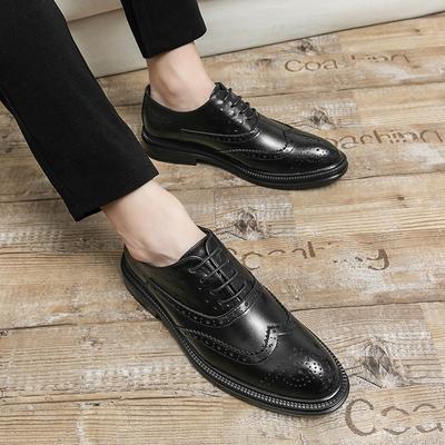 Brogue Men's Oxford Shoes Fashionable Minimalist Design Outdoor Leisure Business Party Men's Wedding Lace Up Brown New Shoes