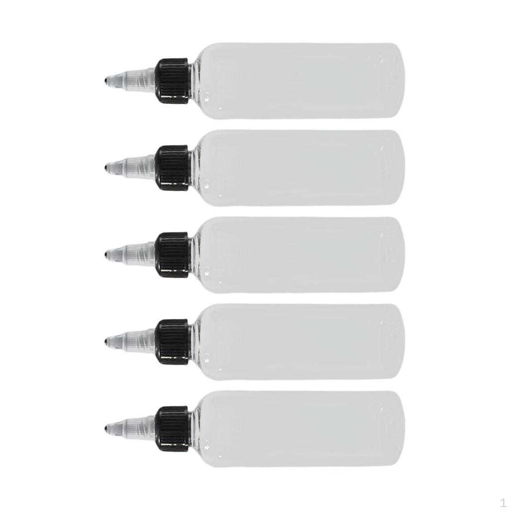 5 Count Sharp Dropper Bottles for Liquids with No Leakage Design