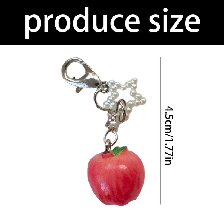 Delightful Tiny Fruit Keychain With Star Accent A Fun Addition To Your Accessories Unique Key Accessory Bag Adornment