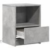Nightstand with LED Lights Concrete Grey Wood Based Material