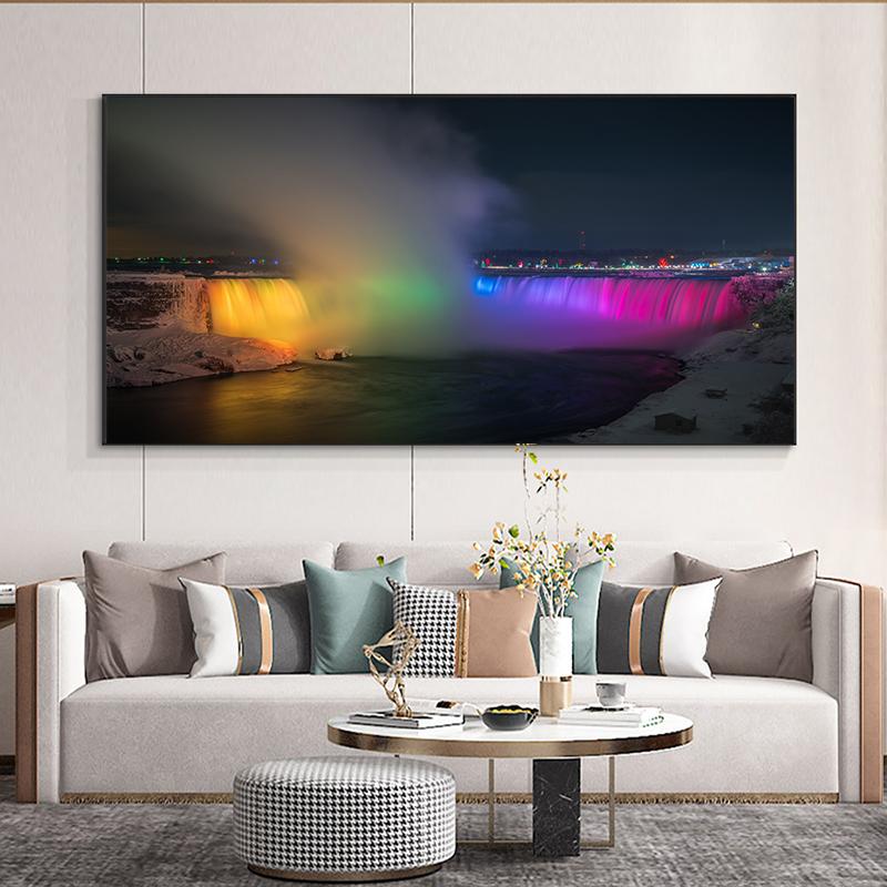 Peisaj Cascada Niagara noaptea Pictură pe pânză Cascada Postere și imprimeuri Artă de perete Poze Living Room Decor fără cadru