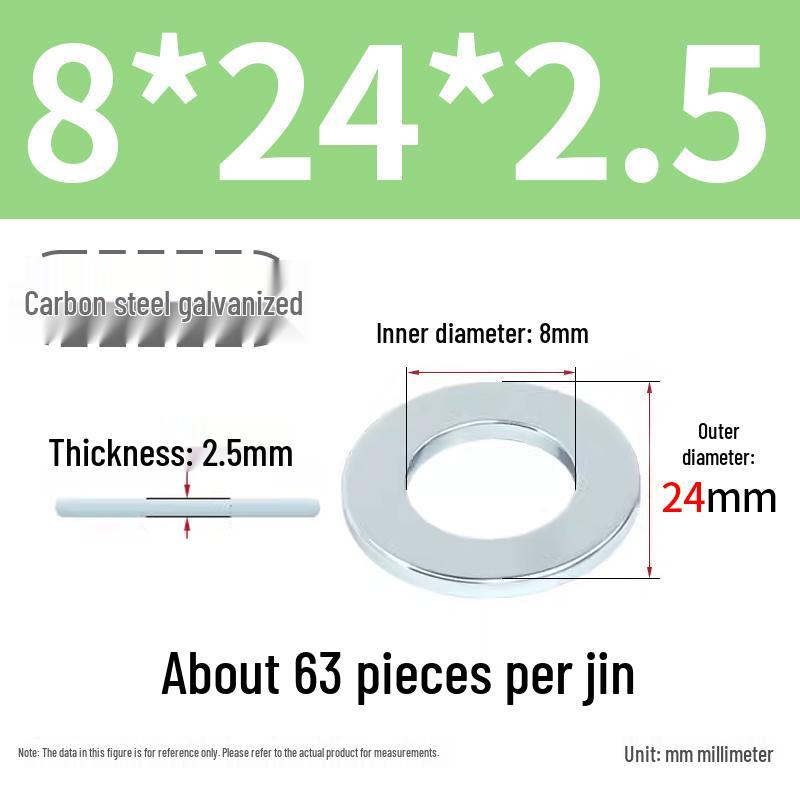 Oversized Thickened Galvanized Iron Flat Washer M2M3456810-M6