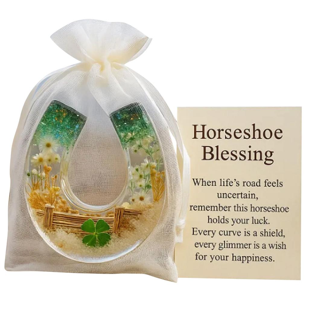 Horseshoe Pocket Hug, Horseshoe Blessing Pocket  With Blessing Message Card, Inspirational  Charm Souvenir Gift For Friends