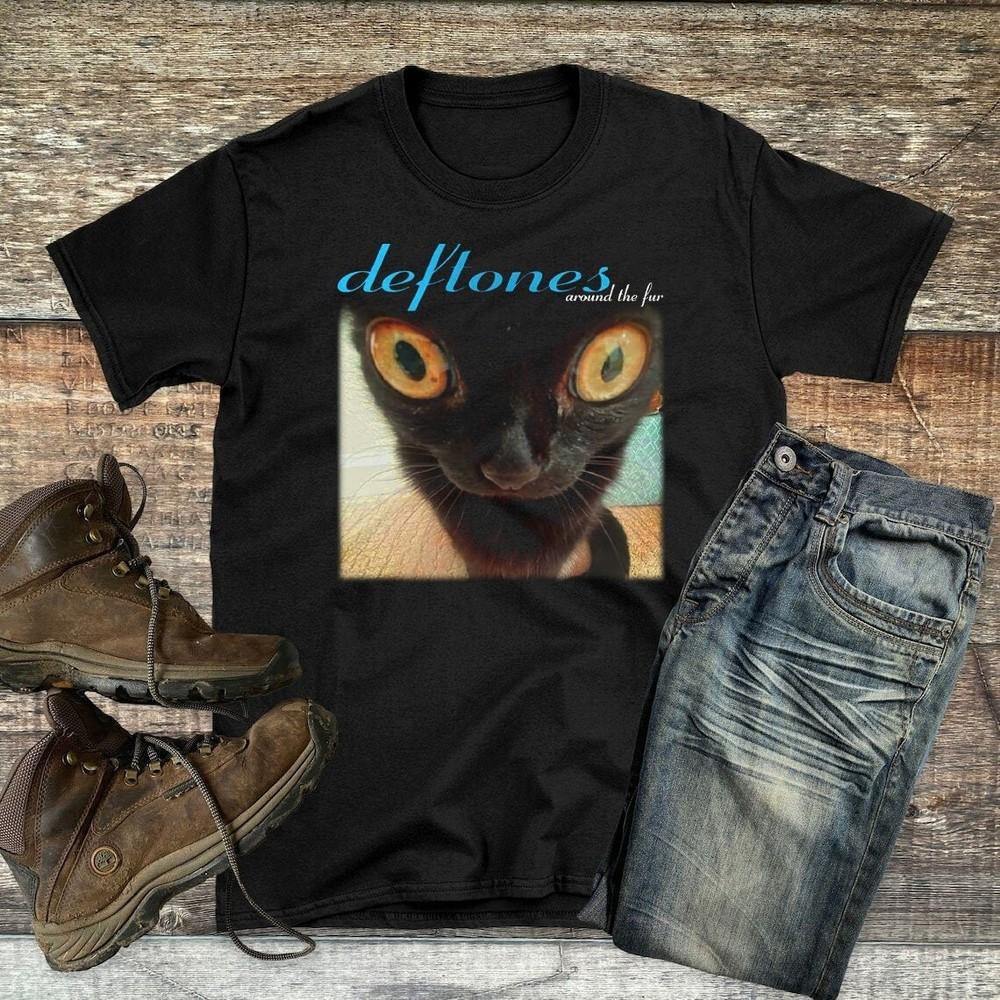 Around The Fur Jinx Cat Band Deftones Vintage Unisex TShirt Gift Fans Unisex T-Shirt L