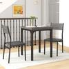 Three-Piece Minimal and Compact Dining Set, Grey Wood Effect