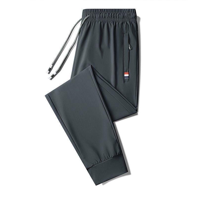 Men's Straight Leg Casual Pants, Summer Quick Drying Pants, Elastic Men's Sports Pants, Ultra-thin, Loose and Breathable