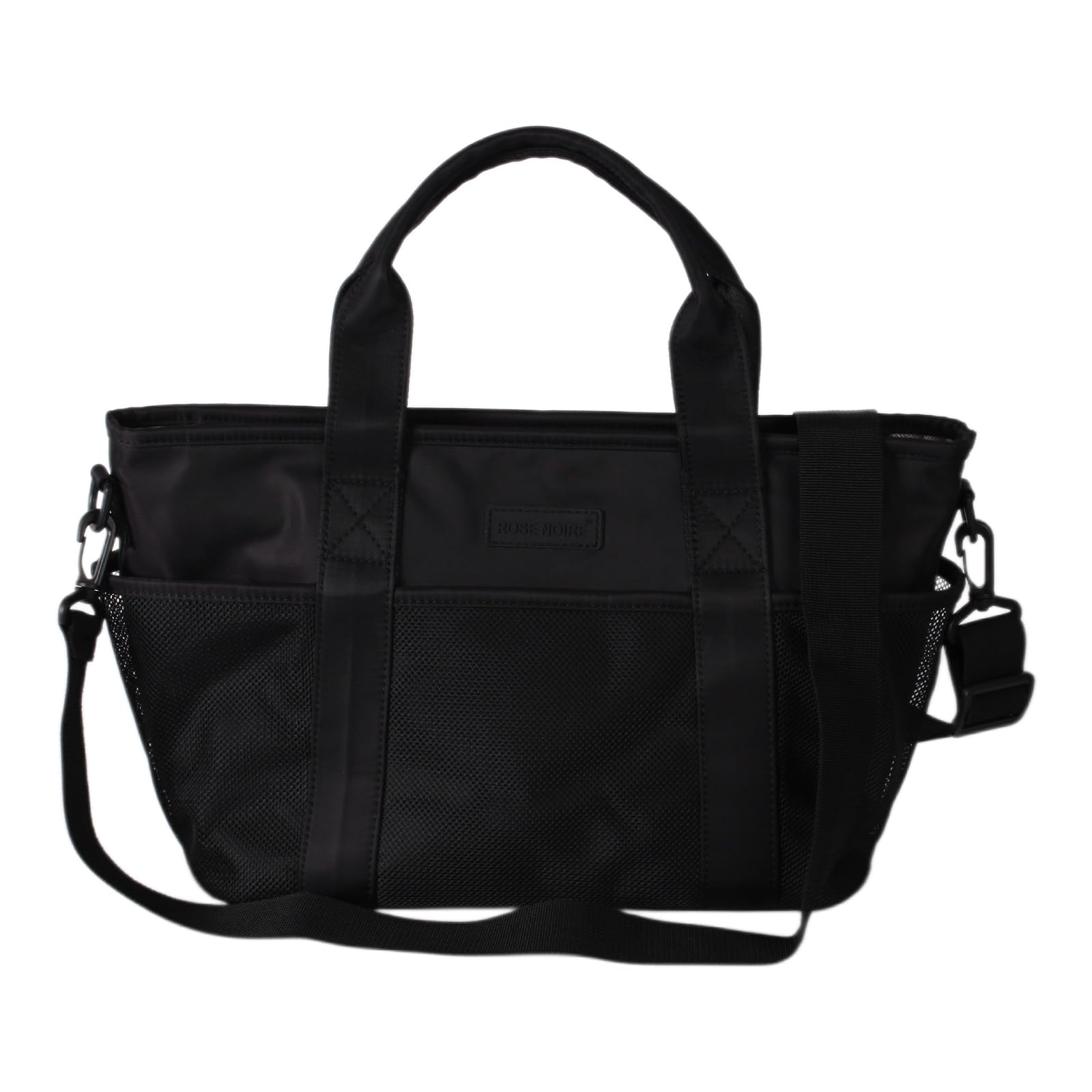 

Сумка-тоут для 10 A4 на плече для унісекс [ROSE NOIRE] жінки, кишені, розмір, двостороння, нейлон, сумка, легка, велика, сумочка, сумка для мами, чорний