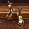 Vintage Brass Egyptian Pharaoh Hound Statue Figurines Retro Handmade Copper Animal Dog Desktop Ornaments Tea Pet Home Decoration