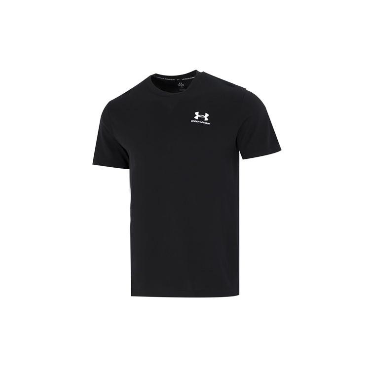 Under Armour Logo Embroidered Heavyweight Short Sleeve T-shirt Black White Men s 1373997-001 M