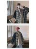 Men's Plaid Splicing Long Sleeve Shirt - Autumn Hong Kong Style Casual Jacket
