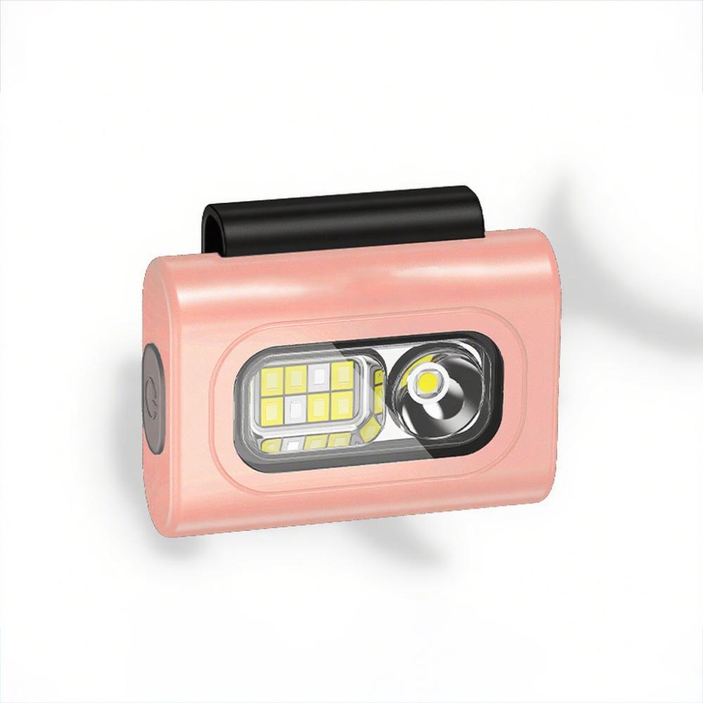 

Мощный магнитный зажим COB LED налобный фонарь USB перезаряжаемый клипса на фонарь для бега пешего туризма розовый