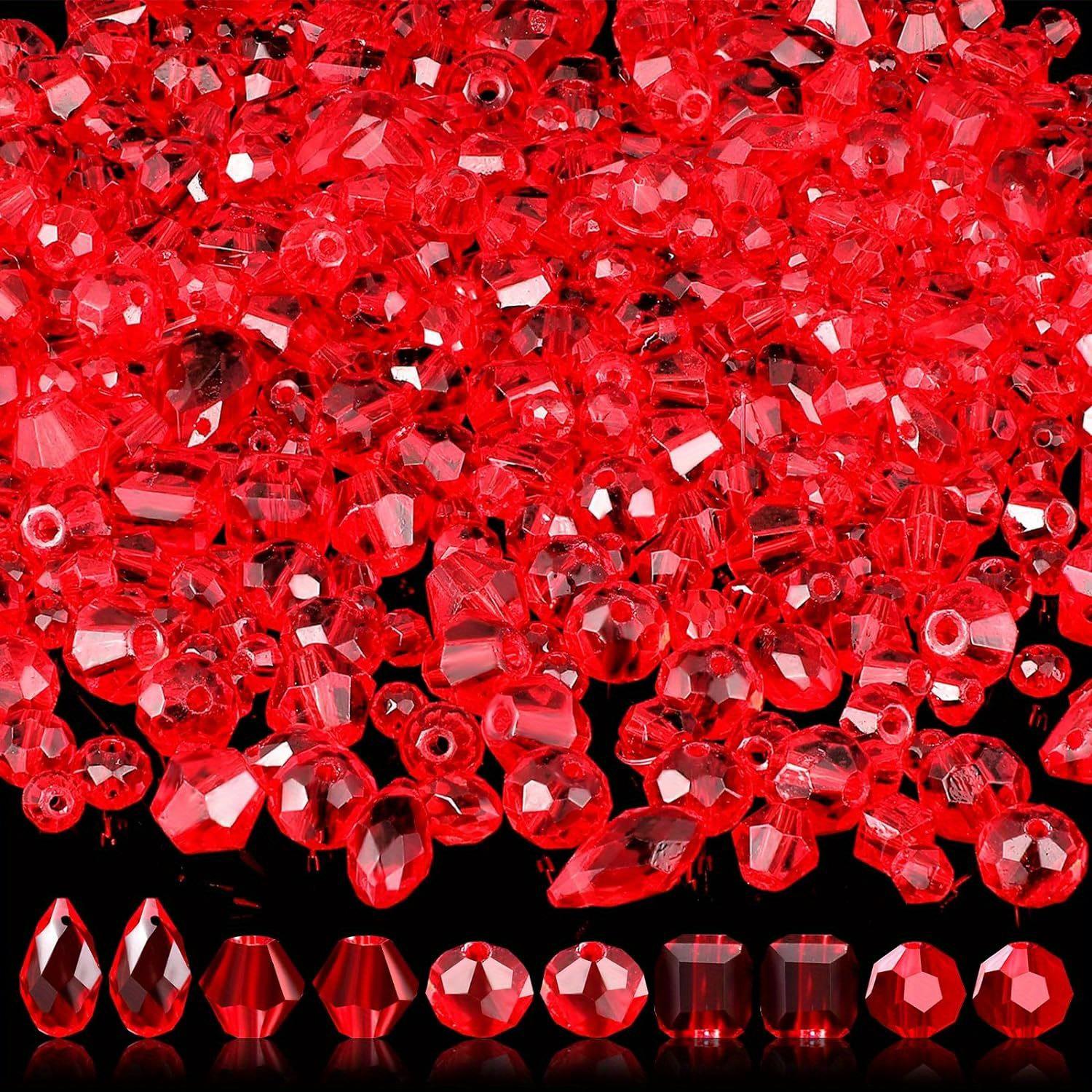 1 компл. хрустальные бусины, стеклянные бусины, граненые бусины-каплевидные бусины-рондели, драгоценные камни, свободные бусины, объемные хрустальные бусины для изготовления ювелирных изделий, поделок своими руками красный