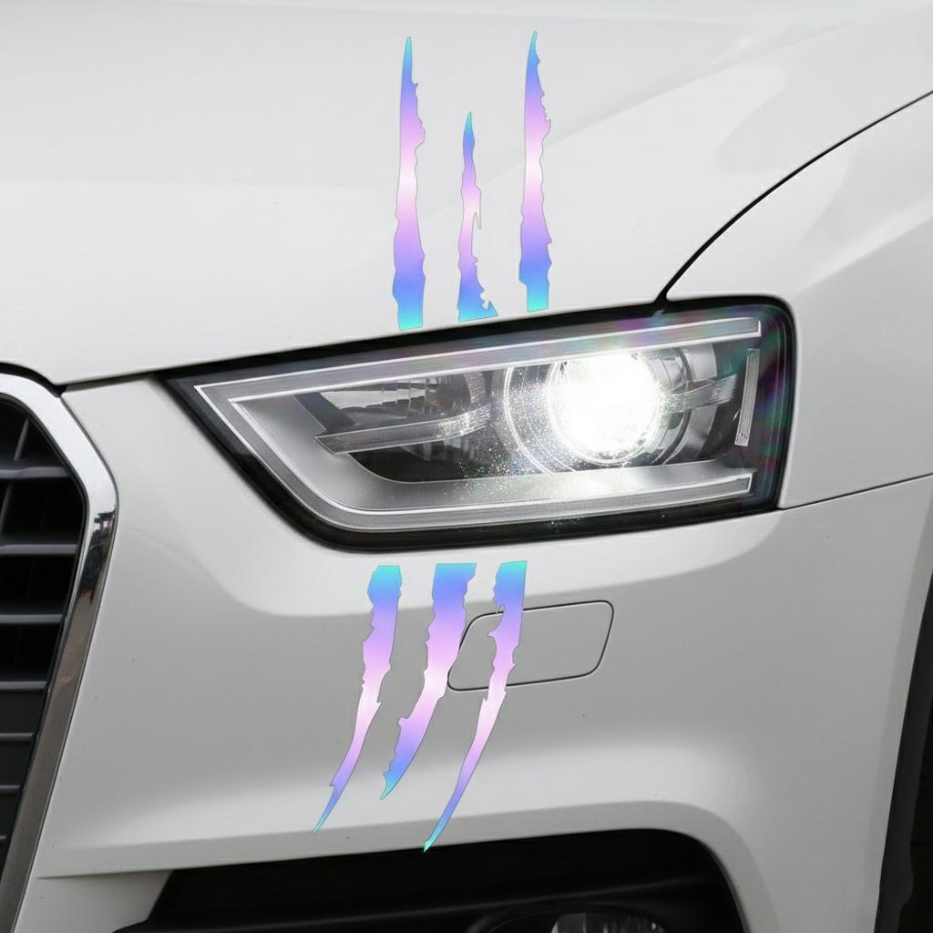 

Auto Car Sticker Reflective Monster Claw Stripe Headlight Decal Car Decoration Protective Film різнокольоровий