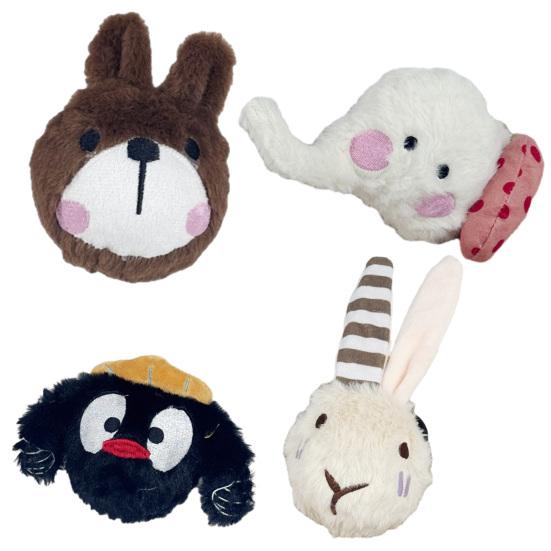 Pet Chew Toy Cartoon Animal Design Bite-Resistant Plush Toy with Sounding Device Interactive Tug-of-War Toy