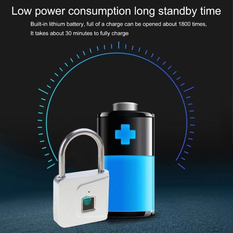 Professional Fingerprint Padlocks Keyless Fingerprint Security Lock Keyless Biometric Lock  for Gym Outdoor Fence & Gate