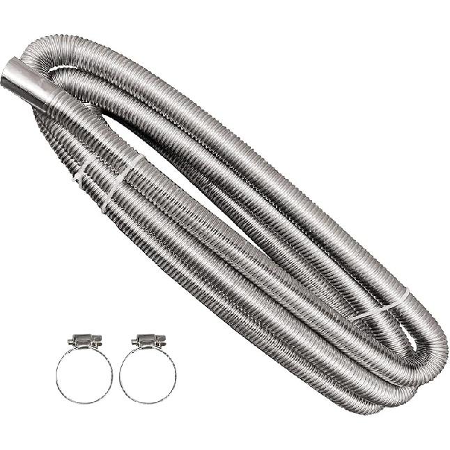 EKDJKK Parking Air Heater Exhaust Pipe, Stainless Steel Exhaust Pipe Inner Parking Air Heater Fuel Tank Diesel-Gas Vent Hose (Size:200cm/78.74in)