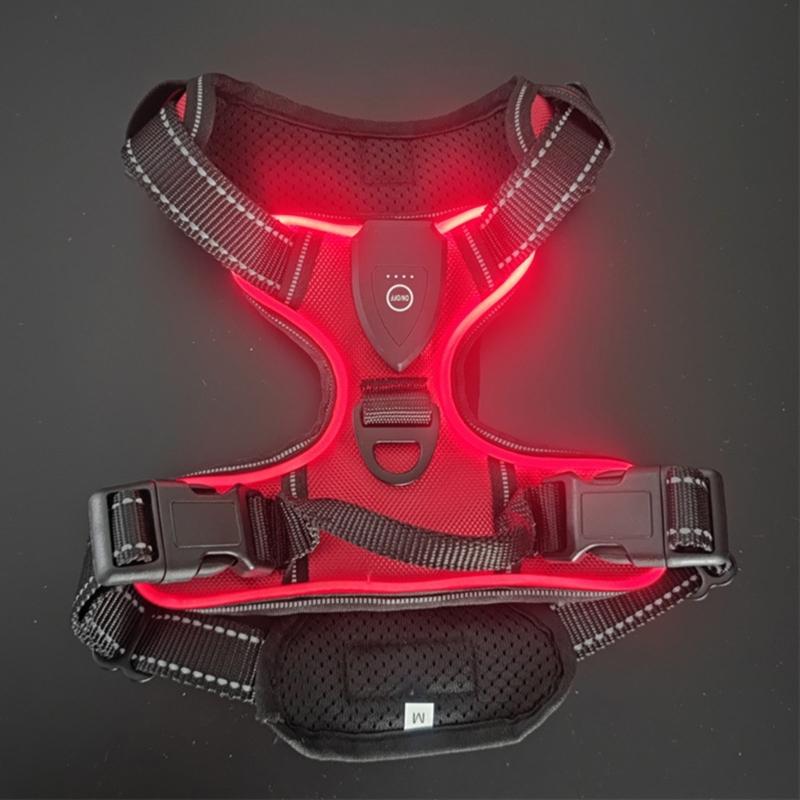 Mode Hunde Geschirr Leine Verstellbare Länge Haustier Brust Rücken LED Hunde Weste mit Robuster Schnalle für Haustier Outdoor Spaziergänge