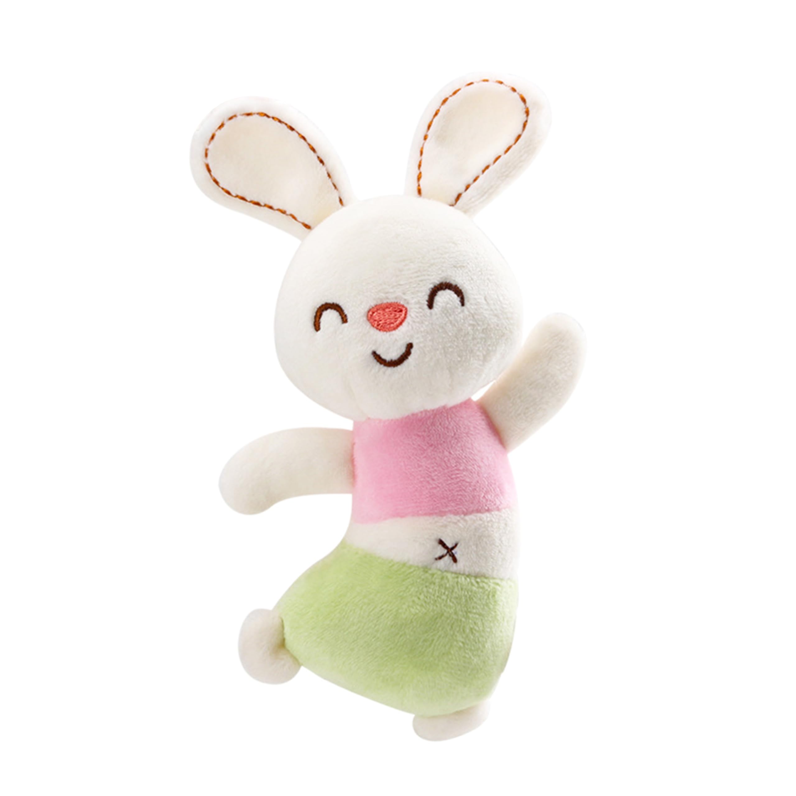 

Shinse Plush Baby Rattle Toy with Ring-Ring Stick, Cute Fabric Toy, Cotton, Ages 3 Months and Up, Popular Baby Gift, Educational Toy, Dancing Bunny,
