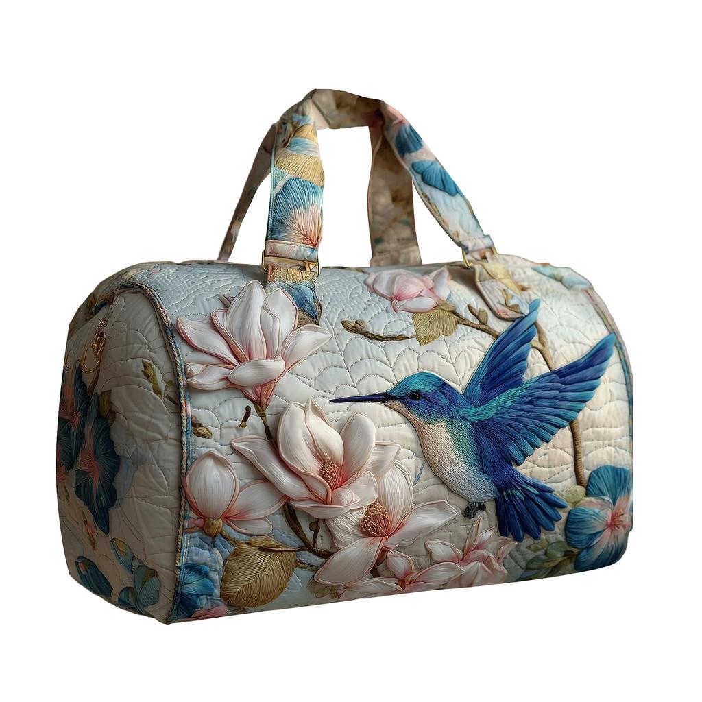 Borsa da Viaggio Trapuntata Imbottita Serie Floreale 3D Borsa Yoga da Donna alla Moda Stampata Borsa a Mano