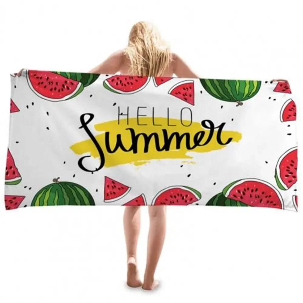 Watermelon Beach Towel Quick Dry Water Absorbing Pattern Sand Free Portable Washcloth Yoga Mat For Beach Travel Camping Women