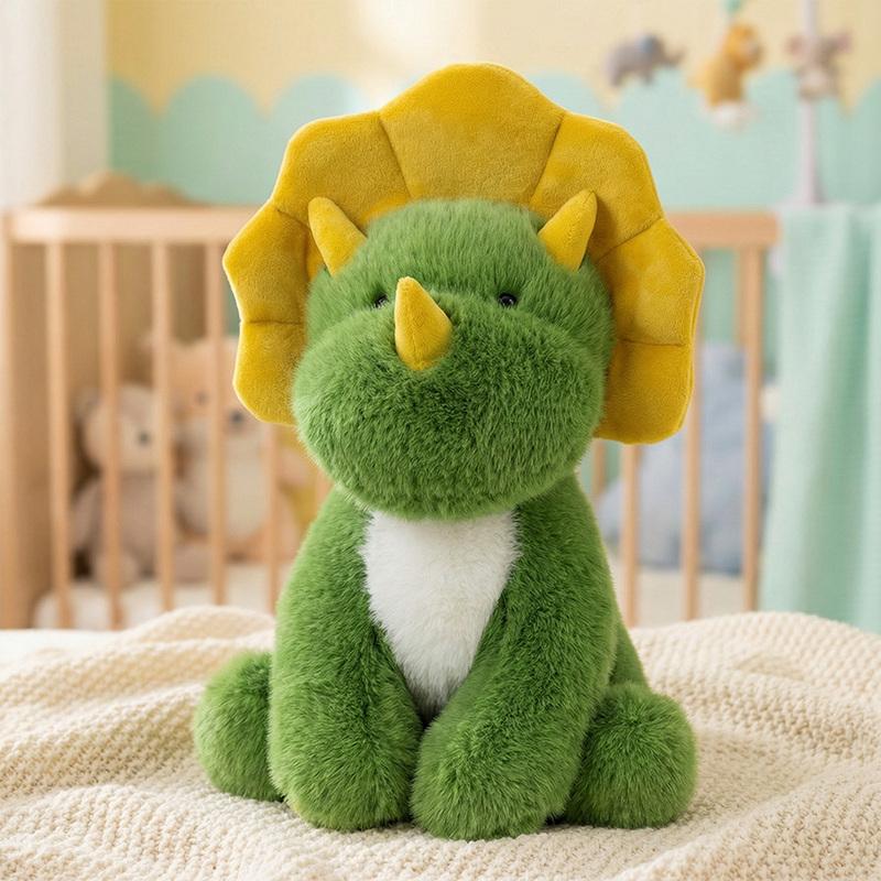 Sitting Triceratops Doll Simulated Dinosaur Soft Plush Toys Roar Dino Theme Birthday Home Decoration Ornaments For Gifts