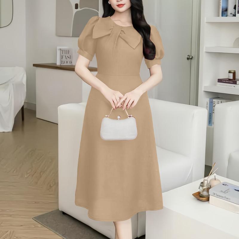 ZANZEA Abito estivo casual da donna con scollo rotondo e maniche corte