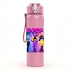 1 Stück Sanfte Pastell Kpop Girl Group Bust 750ml Farbe Kunststoff Wasserflasche Auslaufsicher Klappdeckel mit Strohhalm Für Sport Büro Zuhause