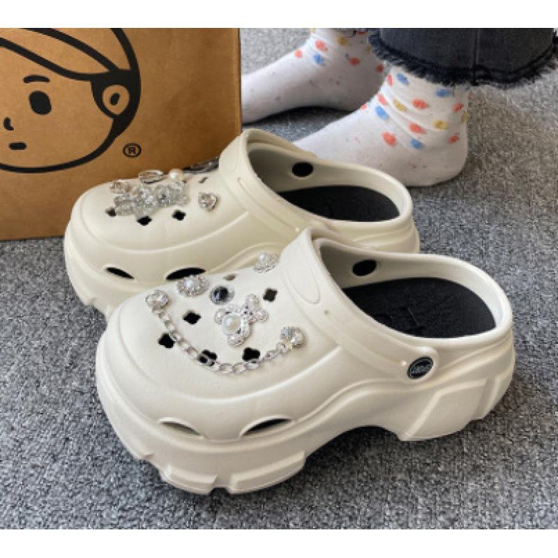 Sabotți cu talpă groasă pentru femei, care adaugă înălțime: Elegant, Antiderapant, Respirabil, Cu vârf închis pentru Exterior, Birou, Sală de operații sau pentru Purtare de vară.