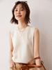 Women's 100% Cashmere Sleeveless Knit Camisole - Round Neck Base Layer Sweater.