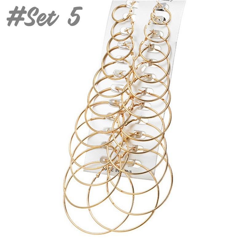 17KM Fashion Pearl Hoop Earrings Set for Women Geometirc Gold Metal Circle Hoop Earrings Brincos 2021 Trend Jewelry Gift