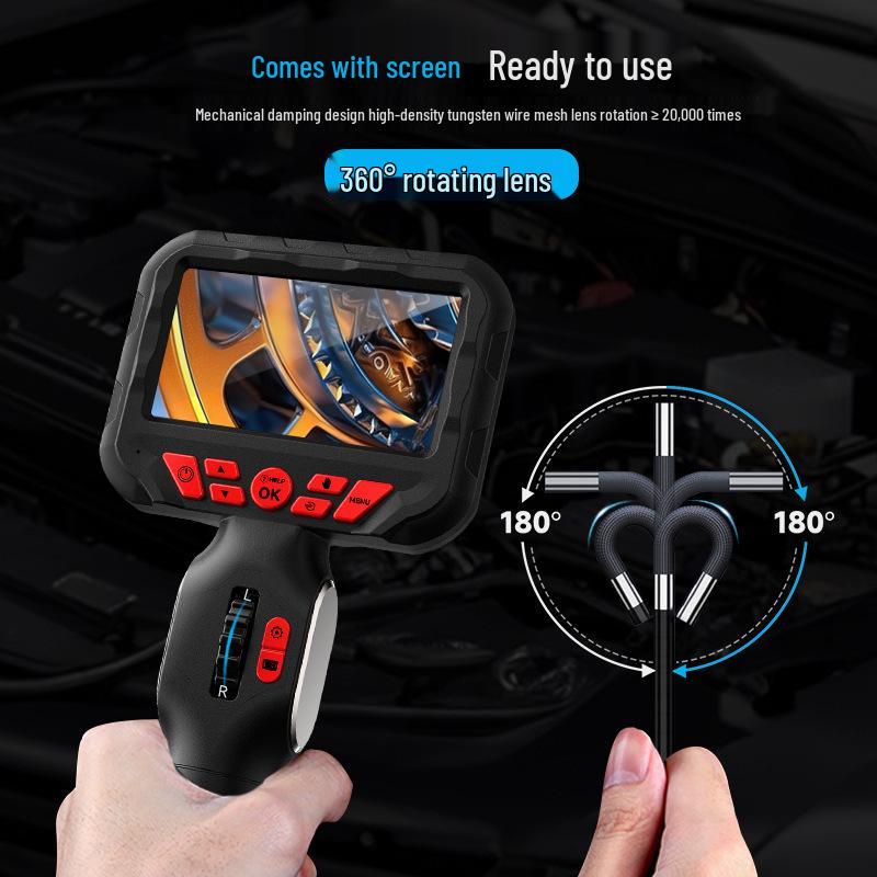 360° Rotating Industrial Endoscope with 6mm HD Camera for Automotive Engine Inspection