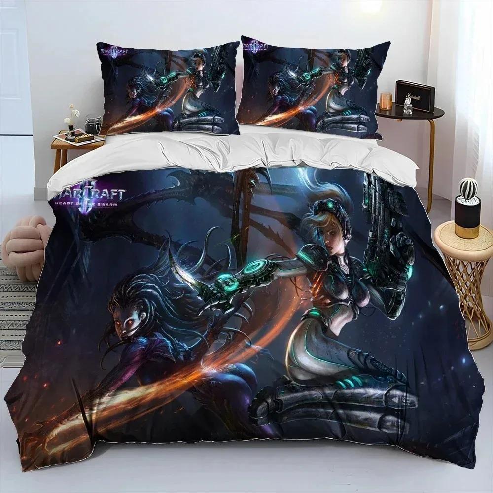 3D HD StarCraft Spel Gamer PC Täckeset Sängkläder, Påslakan Sängset Örngott, King Queen Size Sängkläder barn