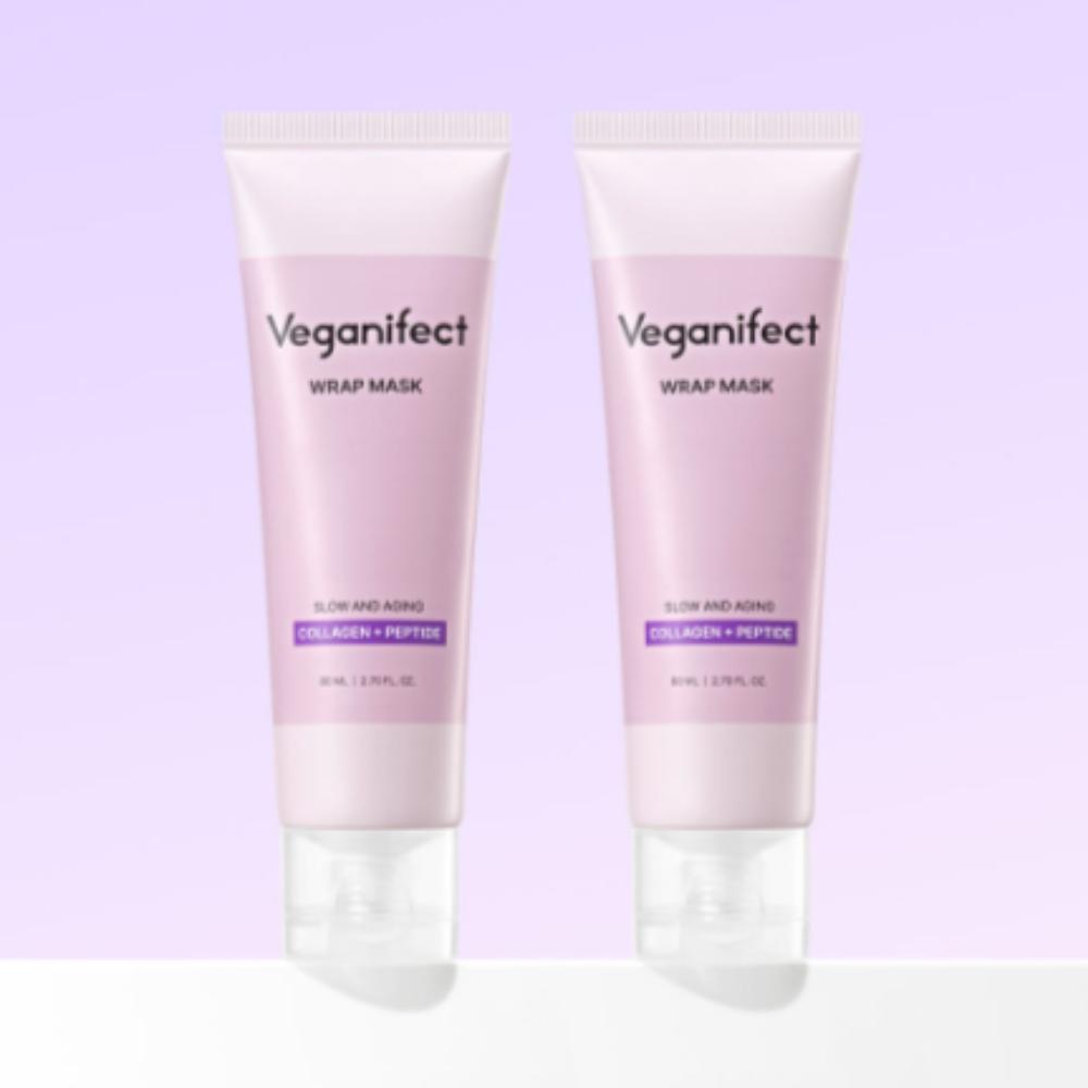 Veganifect Low Molecular Collagen Wrapping Mask Glow & Elasticity Peel-Off Pack 80ml Duo Set