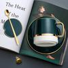 Simple Modern Ceramic  Spoon Set Gold Metal Tea Cup Vintage Reusable Tazas De Cafe Drinkware Coffee