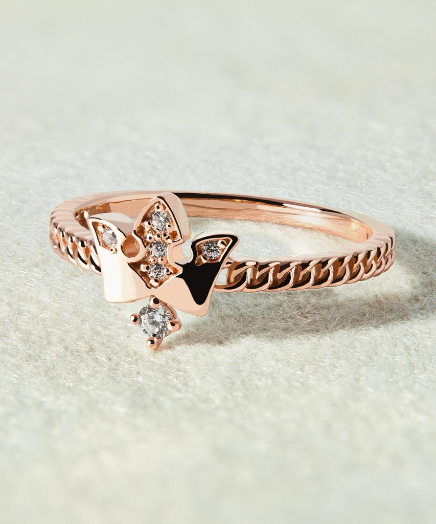 Helene Jewelry 14K 18K Stella Crown Cubic Miss Ring Gold Ring
