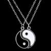 2Pcs Traditional Retro Couple Necklaces Great Gift Tai Chi Pattern Friendship Necklaces Fashion Jewelry