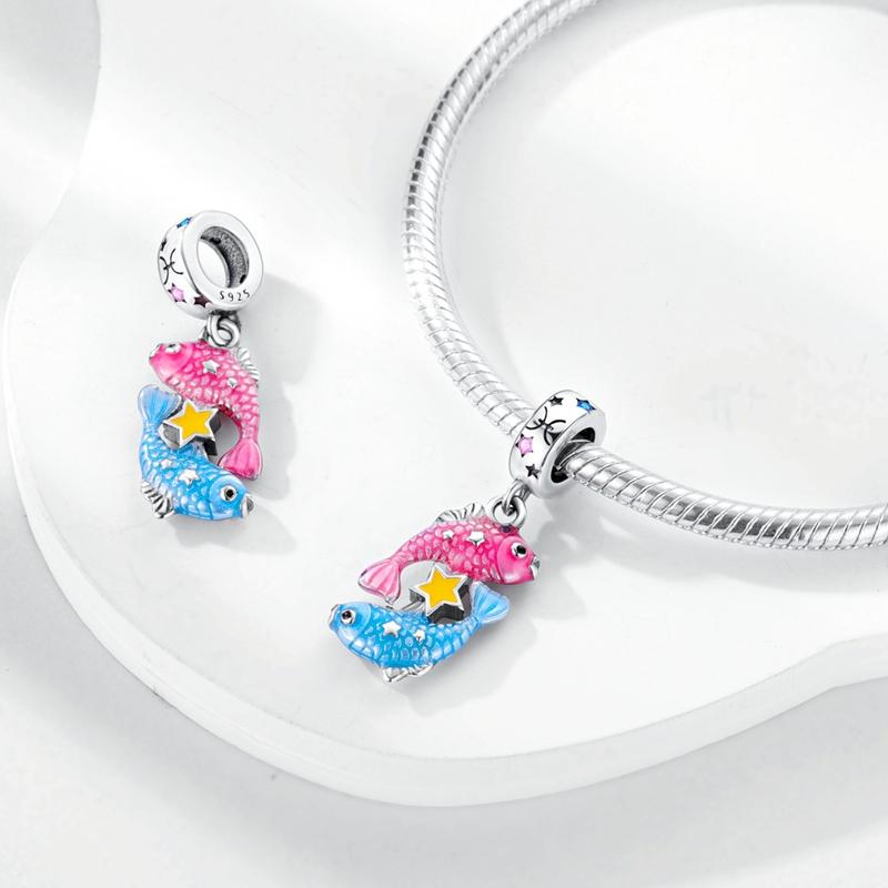 Miedziane 12 Znaków Zodiaku Fluorescencyjne Dwanaście Konstelacji Koraliki Charmsy Pasują do Oryginalnej Bransoletki Naszyjnika Wisiorek Charm
