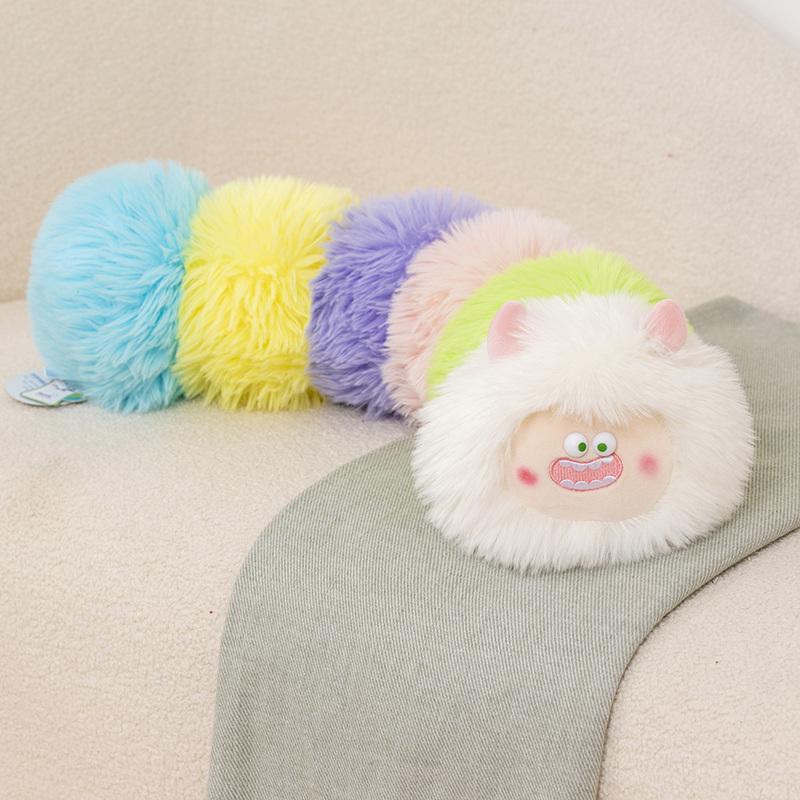 Funny Colorful Caterpillar Monster Plush Stuffed Toys Cartoon Long Pillow Caterpillar Dolls Funny Toy for Children Girls Gifts