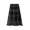 Meilade Brown Plaid Midi Skirt - Autumn Season, Long-Length
