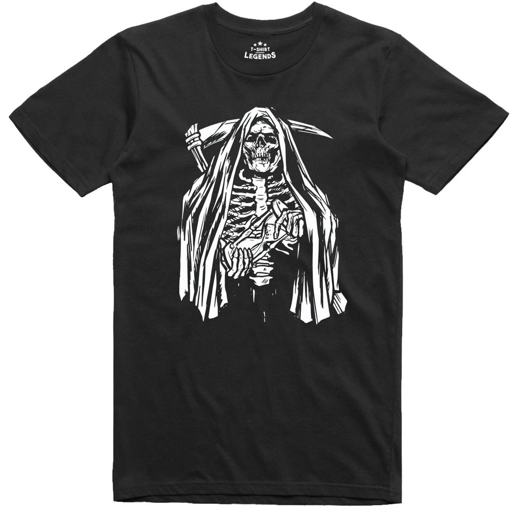 Grim Reaper Skeleton Fancy Horror Gothic Regular Fit Cotton T-Shirt-