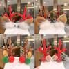 Wabjtam 5pairs Christmas Deer Elk Ear Antler Hair Clips Hairpin Xmas Gift Hairgrip Barrettes