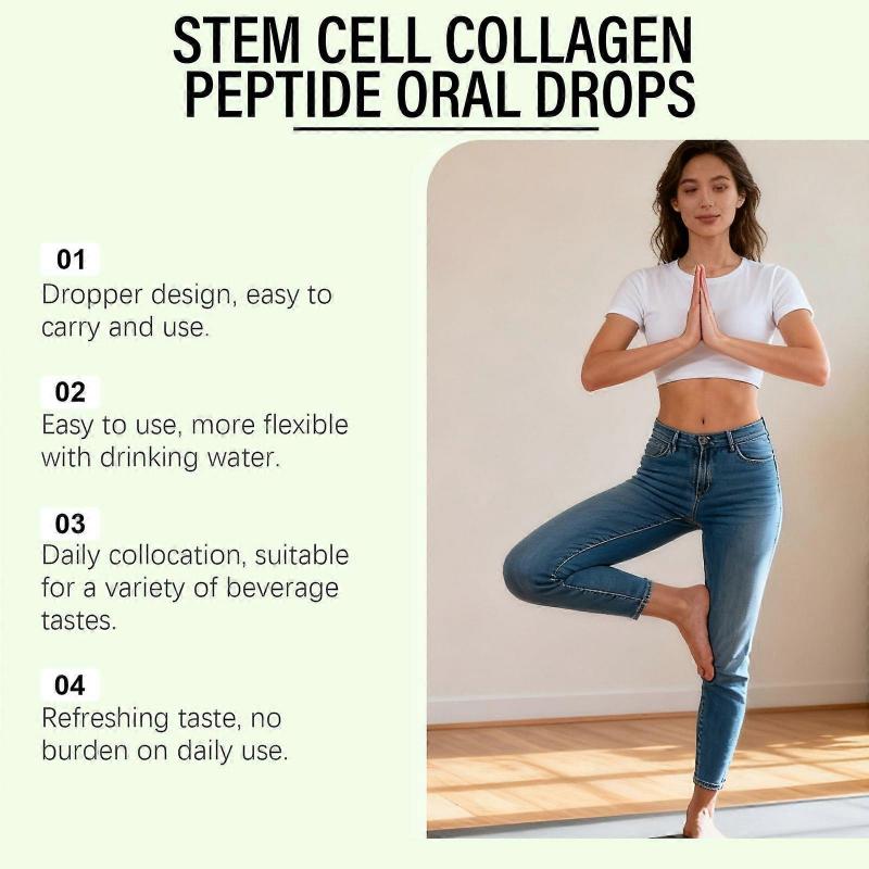 1-3x Stammzell-Kollagenpeptid-Tropfen zum Einnehmen, Hydrolysierte flüssige Kollagenpeptide für straffere Haut & Faltenreduktion